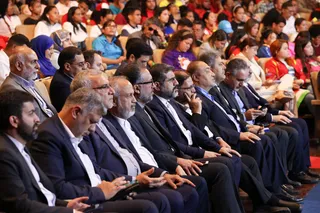 تصاویر حضور روسای جمهور ایران و ونزوئلا در اجتماع دانشجویان و جوانان ونزوئلایی