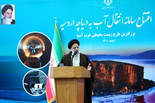 تصاویر آئین افتتاح رسمی سامانه انتقال آب به دریاچه ارومیه
