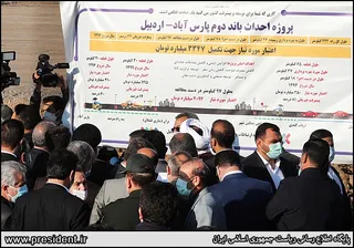 تصاویر بازدید رئیس جمهور از پروژه باند دوم جاده پارس آباد - اردبیل و مجموعه گلخانه