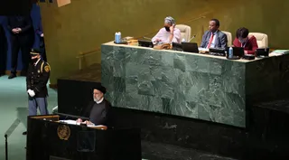 تصاویر سخنرانی رئیس جمهور در هفتاد و هفتمین نشست مجمع عمومی سازمان ملل