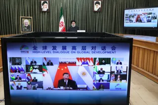 تصاویر سخنرانی ویدئو کنفرانسی در اجلاس سران بریکس پلاس