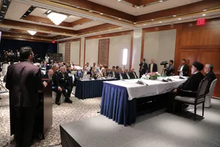 تصاویر نشست خبری رئیس جمهور با رسانه‌های بین‌المللی در نیویورک