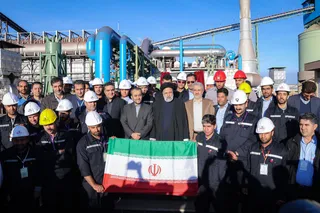 تصاویر افتتاح واحد احیای مستقیم مجتمع فولاد اسفنجی قائنات