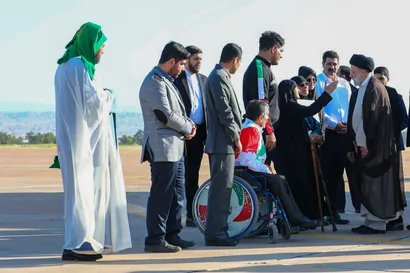 تصاویر ورود رئیس جمهور به استان خوزستان