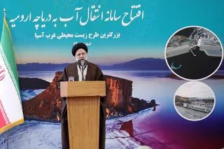تصاویر آئین افتتاح رسمی سامانه انتقال آب به دریاچه ارومیه