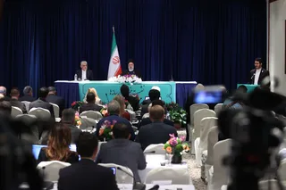 تصاویر نشست خبری رئیس جمهور با رسانه‌های بین‌المللی در نیویورک