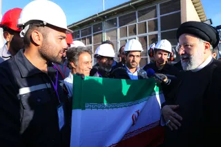تصاویر افتتاح واحد احیای مستقیم مجتمع فولاد اسفنجی قائنات