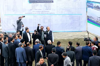 تصاویر ورود به شهرستان اسلام شهر و بازدید از بیمارستان در حال احداث