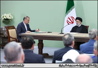 تصاویر نشست مطبوعاتی روسای جمهور ایران و سوریه و امضاء اسناد همکاری بین دو کشور