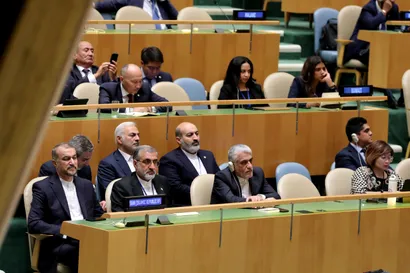 تصاویر سخنرانی رئیس جمهور در هفتاد و هشتمین نشست مجمع عمومی سازمان ملل