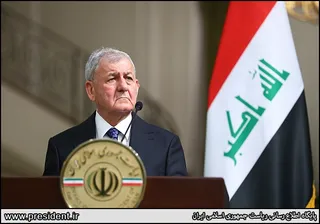 تصاویر نشست مطبوعاتی روسای جمهور ایران و عراق