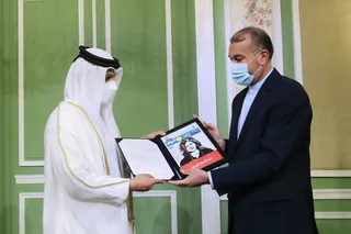 تصاویر نشست مطبوعاتی رئیس جمهور با امیر قطر