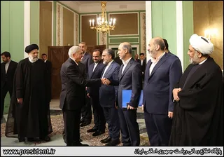 تصاویر استقبال رسمی آیت‌الله رئیسی از رئیس جمهور عراق
