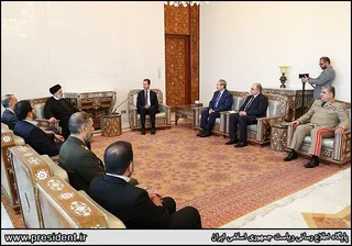 تصاویر دیدار و گفتگوی روسای جمهور ایران و سوریه
