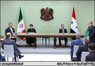 تصاویر نشست مطبوعاتی روسای جمهور ایران و سوریه و امضاء اسناد همکاری بین دو کشور