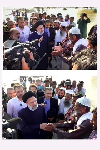 گزارش تصویری از حضور رئیس جمهور در مناطق سیل‌زده سیستان و بلوچستان