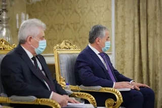 تصاویر دیدار و گفتگوی دوجانبه روسای جمهور ایران و تاجیکستان