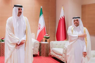 دیدار امیر قطر با رئیس جمهور