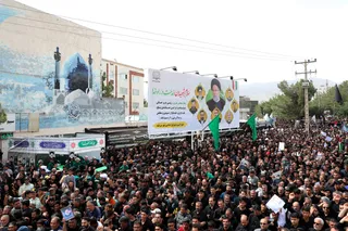 مراسم تشییع پیکر رئیس جمهور شهید و همراهان در بیرجند