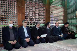 تصاویر تجدید میثاق آیت الله رئیسی و اعضای هیأت دولت با آرمان‌های امام راحل و شهدای انقلاب اسلامی