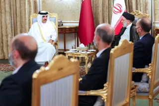 تصاویر دیدار و گفتگوی دوجانبه رئیس جمهور و امیر قطر