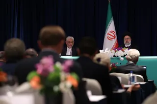 تصاویر نشست خبری رئیس جمهور با رسانه‌های بین‌المللی در نیویورک